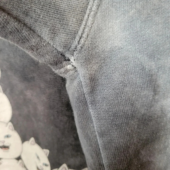 ‼️3/$30‼️ Ripndip Acid Wash Lightening Tie Dye Cat Peace Sign Nerm Hoodie Small - Picture 5 of 12